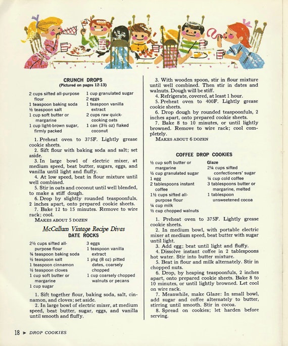 1965 vintage cookbook, McCall’s Cookie Collection,
